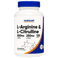 Nutricost L-Arginine L-Citrulline Complex 500mg 250 Mg -120 Capsules -523164841 image