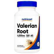 Nutricost Valerian Root Capsules (1000mg Per Serving) 4,000mg Equivalent Per Serving - 120 Capsules -522741292 image