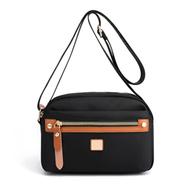Nylon Fashion Cross Body Bag Lightweight Portable Shoulder Bag Black Color image