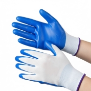 Nylon Rubber Coated Safety Hand Gloves For Industrial Household Bike Riding Hand Gloves 1pair image