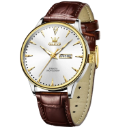 OLEVS 2933 PU Leather Analog Wrist Watch For Men image