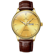 OLEVS 2933 PU Leather Analog Wrist Watch For Men image