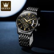 OLEVS BLACK STAINLESS STEEL CHRONOGRAPH WRIST WATCH FOR MEN image