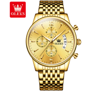 OLEVS BLACK STAINLESS STEEL CHRONOGRAPH WRIST WATCH FOR MEN image