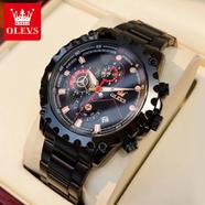 OLEVS Fashion Quartz Watch for Men Three Dial Sport Chronograph Casual Waterproof Stainless Steel Watches image