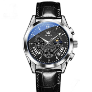 OLEVS Latest Model Leather Strap Fashion Watch For Men image