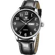 OLEVS Luxury Leather Strip Wrist Watch For Men image