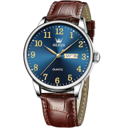 OLEVS Luxury Leather Strip Wrist Watch For Men image