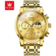 OLEVS Men's Watch Waterproof Diamond set Dial Chronograph Luminous Calendar Stainless Steel Strap with Gift Box image