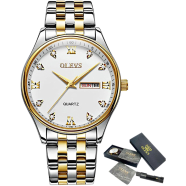 OLEVS Simple Business Men Watch Date and Week Male Clock Quartz Dial Luminous Hands Calendar Man's Bracelets Wristwatches image