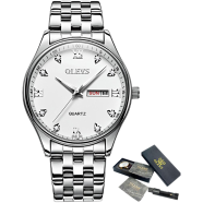 OLEVS Simple Business Men Watch Date and Week Male Clock Quartz Dial Luminous Hands Calendar Man's Bracelets Wristwatches - 5570