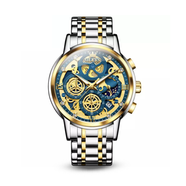 OLEVS Top Luxury Brand Sport Wristwatches Men Luminous Quartz Watch Casual Chronograph Stainless Steel Male Clock image
