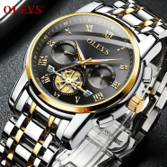 OLEVS Watch Luxury Business Chronograph Waterproof Stainless Steel Watch For Mens image