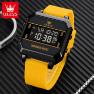 OLEVS digital watch water resistant luminious choronograph date watch for men image