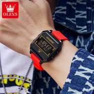 OLEVS digital watch water resistant luminious choronograph date watch for men image