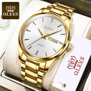 OLEVS Waterproof Stainless Steel Date And Day Quartz Watch For Mens image