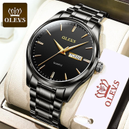 OLEVS Waterproof Stainless Steel Date And Day Quartz Watch For Mens image