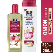 ONION BUNDLE - Parachute Advansed Onion Hair Growth Oil 200ml and Shampoo Onion Hair Fall Control 320ml image