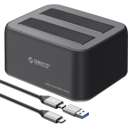 ORICO 2.5 Inch 3.5 Inch SATA HDD SSD Dual- Bay Dock 6829C3-V1-BK image