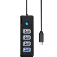 ORICO 4 Ports Type-C HUB PW4U-C3-BK image