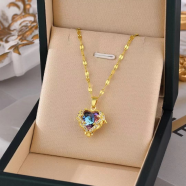 Ocean Heart Stone Love Shape Neckless for Stylish Girls or Women image