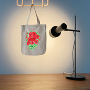 Off White Fashionable Canvas Tote Bag With Zipper And Pocket For Women's WT-F014 image