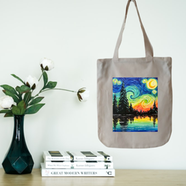 Off White Fashionable Canvas Tote Bag With Zipper And Pocket WTS-072 image