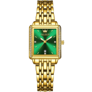 Olevs 9995 Golden Stainless Steel Analog Wrist Watch For Women image