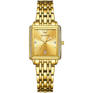 Olevs 9995 Golden Stainless Steel Analog Wrist Watch For Women image