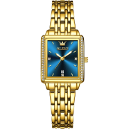 Olevs 9995 Golden Stainless Steel Analog Wrist Watch For Women image