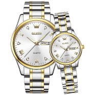 Olevs Couple Waterproof Stainless Steel Watch - 5563