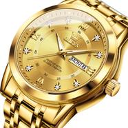 Olevs Silver and Golden Two Tone Stainless Steel Analog Wrist Watch For Men image