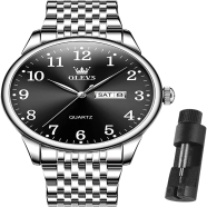 Olevs Stainless Steel Analog Wrist Watch For Men -RoyalBlue and Silver