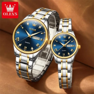 Olevs Couple Waterproof Stainless Steel Watch image