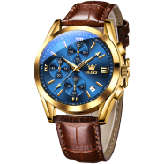Olevs quartz wrist waterproof leather watch