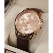 Olives Fashionable Premium Artificial Leather Bell Date Analog Dial Wrist Watch for Men image