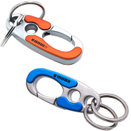 Omuda Stylish Hook Locking Metal Carabiner Double Ring Key Chain for Men and Women (Any Colour) icon