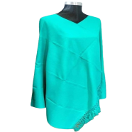 One Colour Woolen Shawl Or Chador For Girls and Women - Firozi image