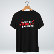 One Ummah BD 'Don't rude in speech' Design Classic Round Neck Half Sleeve T-shirt for Men - (CMTHC-CAD104) image