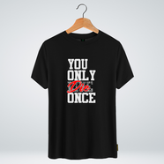 One Ummah BD 'You only die once' Design Classic Round Neck Half Sleeve T-shirt for Men - (CMTHC-CAD99) image