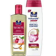 Onion Bundle Parachute Advansed Secrets Onion Hair Growth Oil 200ml Parachute Naturale Shampoo Onion Hair Fall Control 320ml image