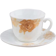 Opal Glass Cup and Saucer 12 Pcs Set image