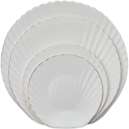 Opal Glass Plate Set 4 Pcs shallow Shape image