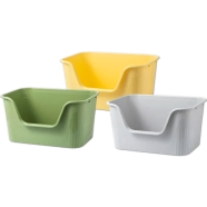 Open Cats Easy Access Anti Splashing Portable Cat Toilet Sandbox -(60*42*22Cm) image