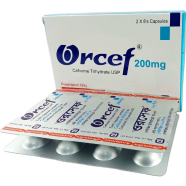 Orcef 200 mg Capsule 8's Strip image