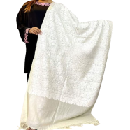 Original Kashmiri Poshmina Shawl For Women (White) image
