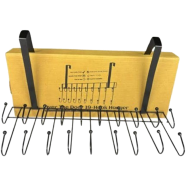Over The Door 19 Hook Metal Organizer Rack For Coats Bags And Towels icon