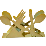PH Golden Spoon and Fork Shaped Steel Tissue Paper Holder image