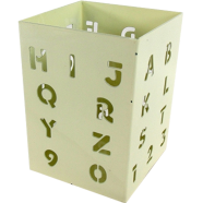PH Light Green ABC-Shaped Laser-Cut Metal Pen Holder image