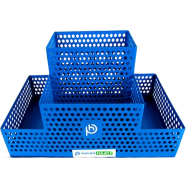PH Metal Multi Card and Pen Holder Vibrant Blue Desk Organizer image